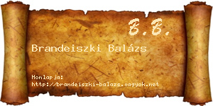 Brandeiszki Balázs névjegykártya